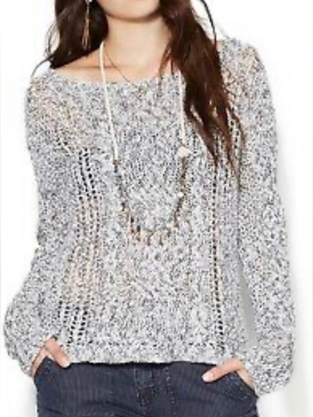 Free People "Pegasus West End" marled pullover sweate